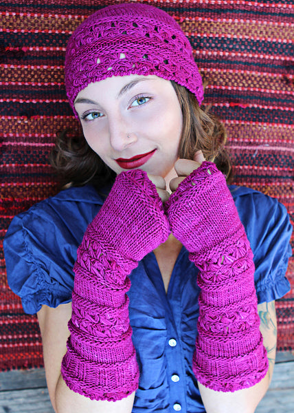 Velutinous Lace Cap & Wristlets - Knit / Broomstick Lace – Stitch