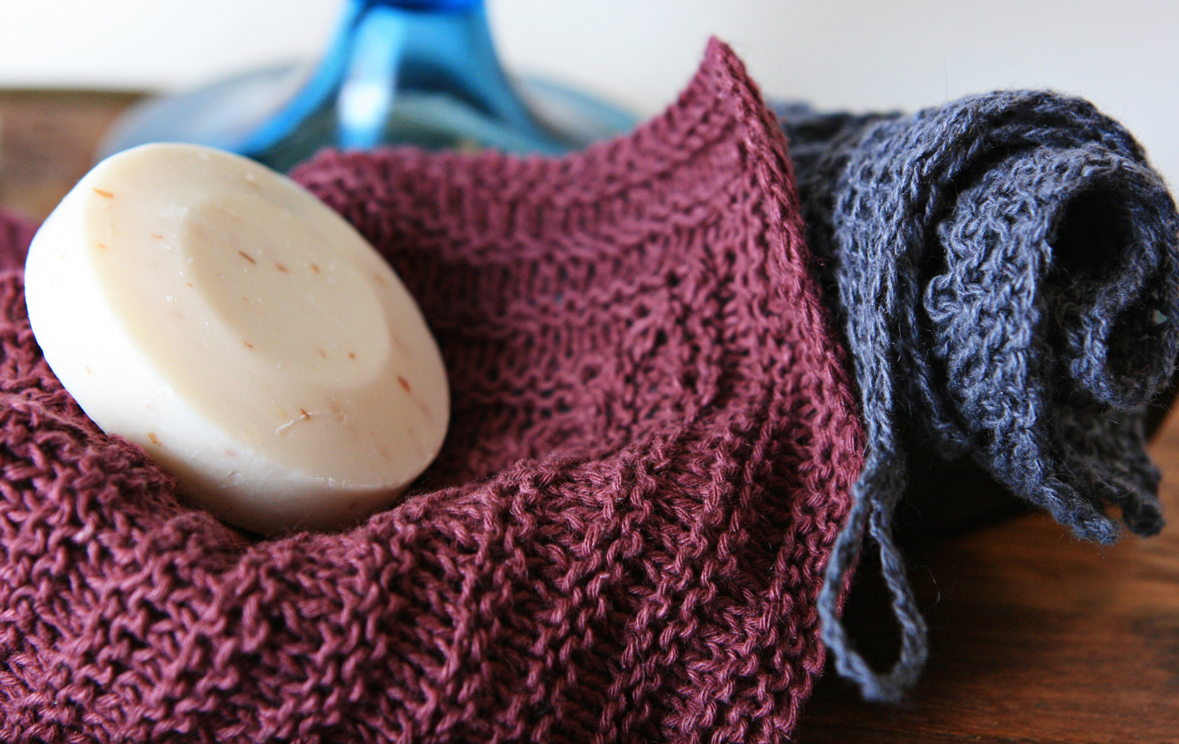 Exfoliating Mitered Square Washcloth - Hand Crocheted