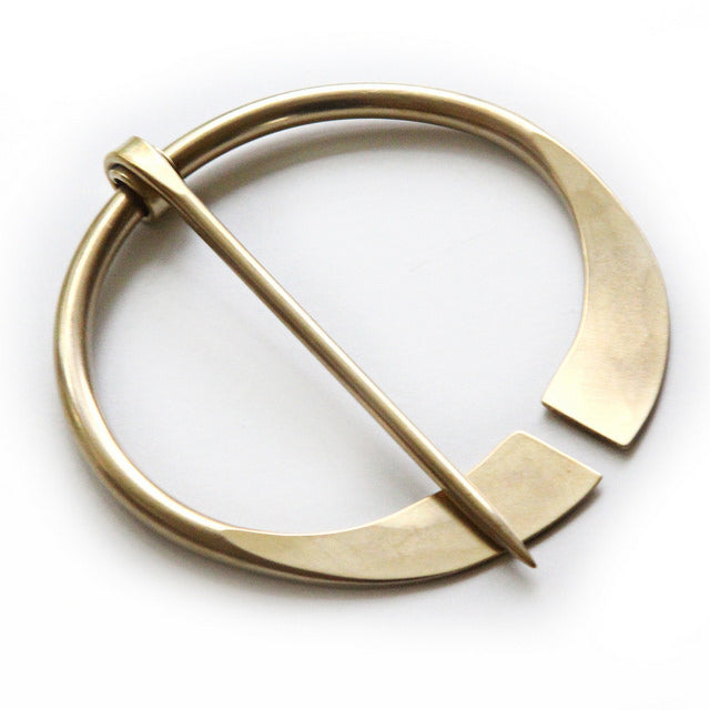 Flared-End Penannular Shawl Pin (Brass)