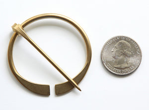 Flared-End Penannular Shawl Pin (Brass)