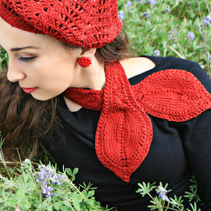 Tunisian Keyhole Cravat - Hand Crocheted