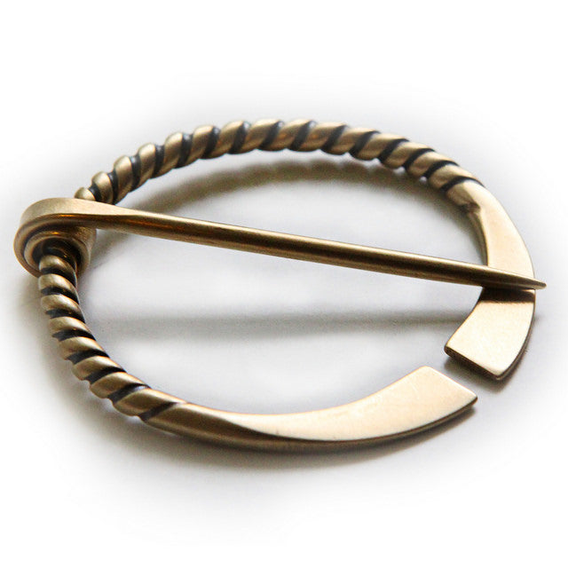Twisted Penannular Shawl Pin (Bronze)